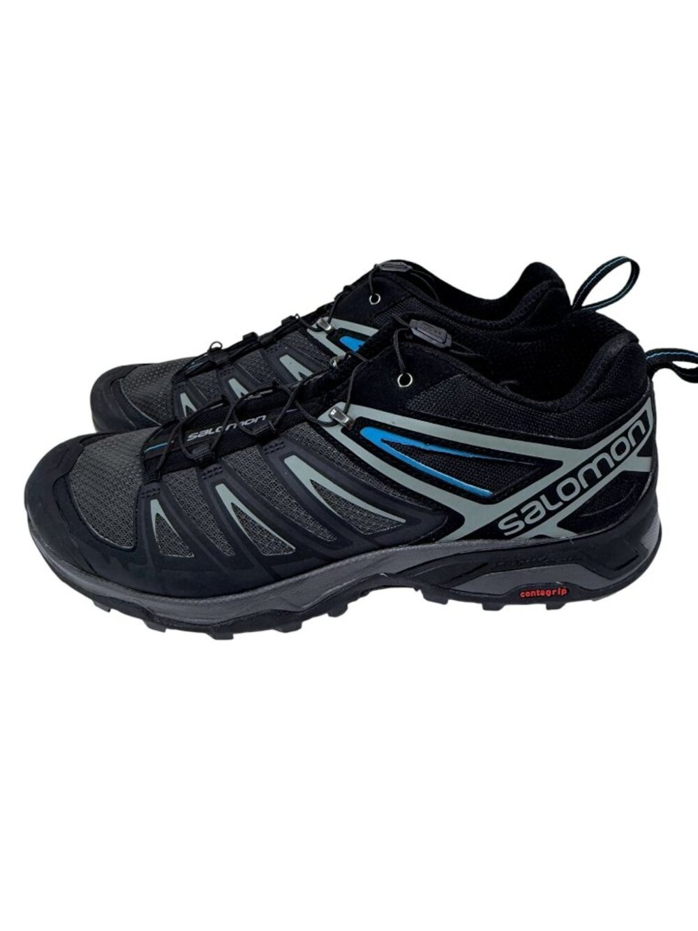 Salomon Mens Shoes 9.5 X Ultra Hiking Sneakers Black Gray Ortholite Lace up